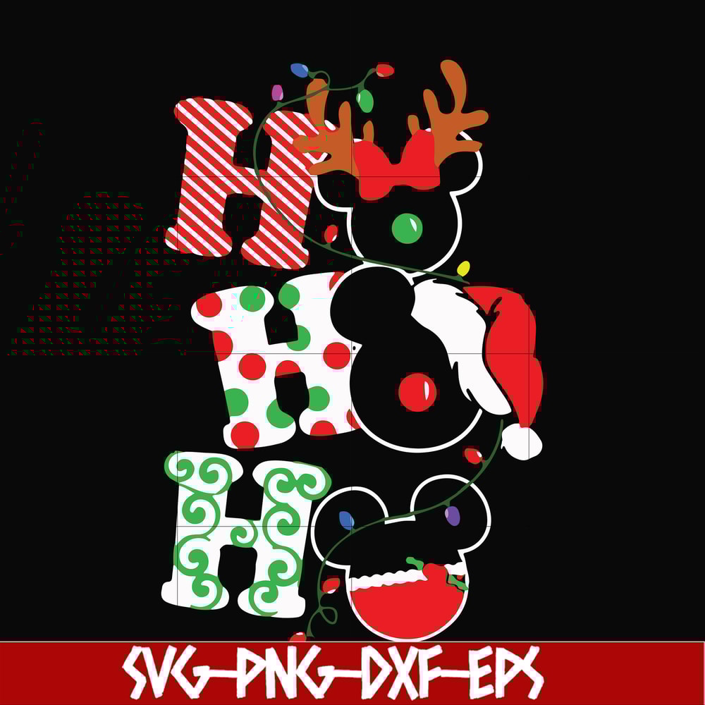 NCRM0100-Ho Ho Ho Christmas Mickey Heads svg, png, dxf, eps digital file NCRM0100.jpg