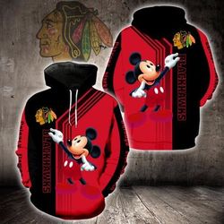 Mickey Chicago Blackhawks 3D Hoodie For Men For Women All Over Printed Hoodie