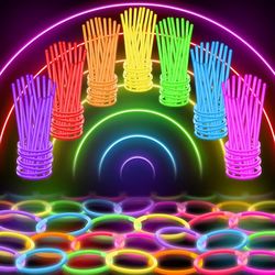 100 Ultra Bright Glow Sticks Bracelets and Necklaces