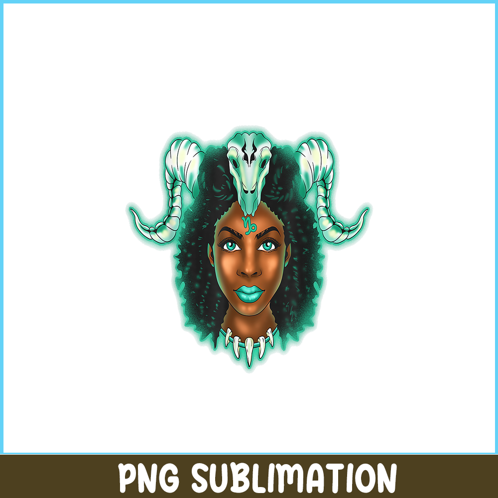 CPB28102347-Capricorn Zodiac PNG Black Girl PNG Magic Astrology Melanin PNG.png