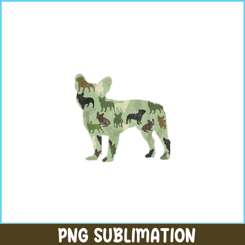 HL16102337-French Bulldog Camo PNG, Dog Camouflage PNG, Bulldog Mascot PNG.png