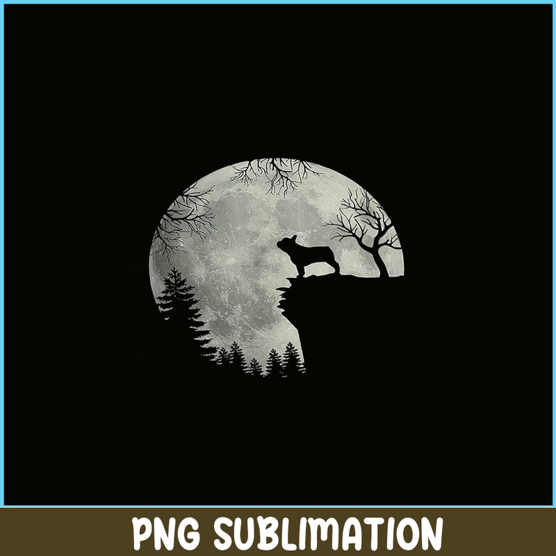 HL16102345-French Bulldog Dog And Moon PNG, Halloween Bulldog PNG, Bulldog Mascot PNG.png