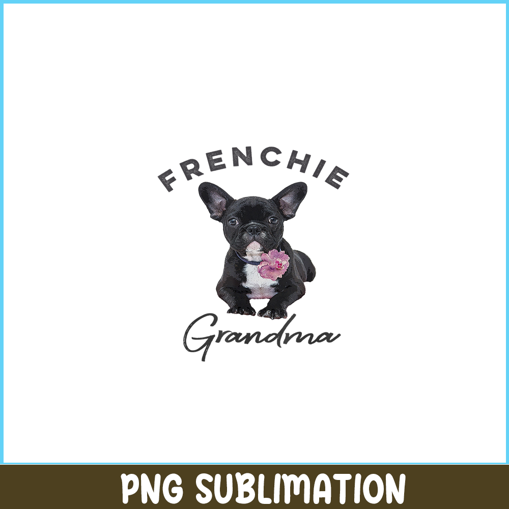 HL16102352-Frenchie Bulldog Flower PNG, French Dog Artwork PNG, Bulldog Mascot PNG.png