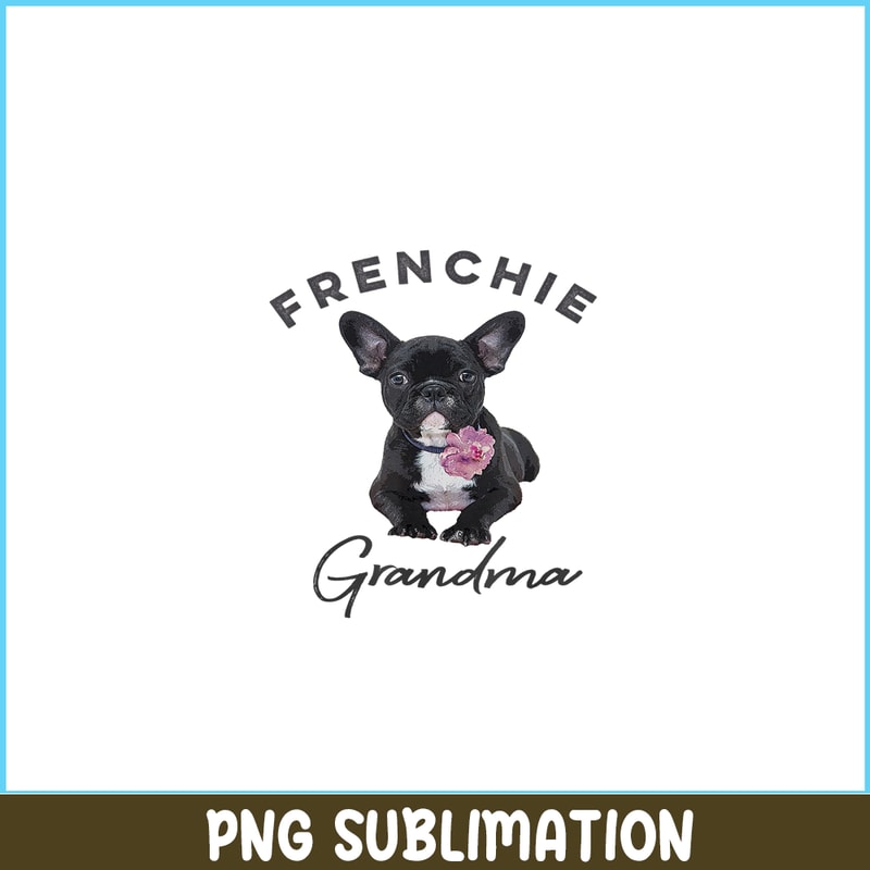 HL16102352-Frenchie Bulldog Flower PNG, French Dog Artwork PNG, Bulldog Mascot PNG.png