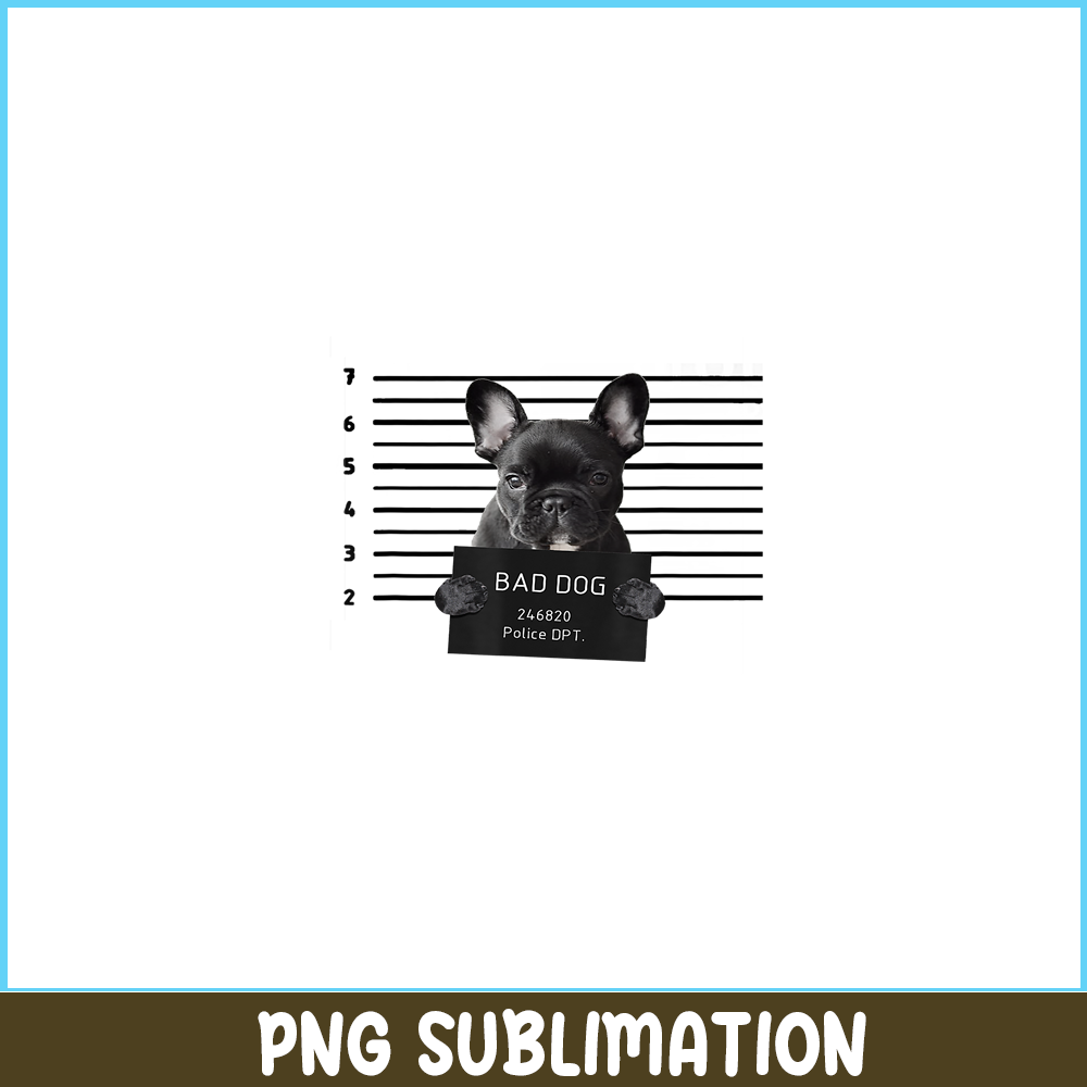 HL16102380-Bad Dog Jail Prisoner Puppy PNG, French Bulldog Prison PNG, Bulldog Mascot PNG.png
