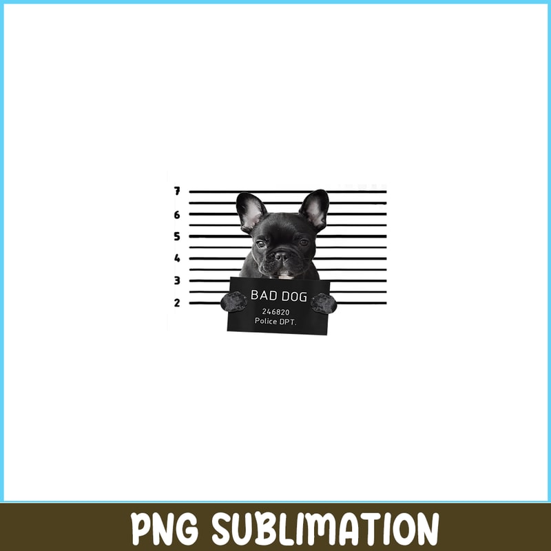 HL16102380-Bad Dog Jail Prisoner Puppy PNG, French Bulldog Prison PNG, Bulldog Mascot PNG.png