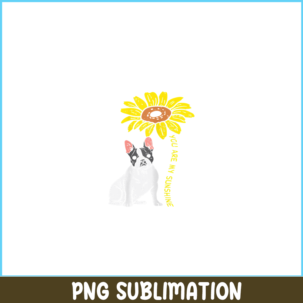 HL16102391-French Bulldog Sunflower PNG, Frenchie Dog Lover PNG, French Dog Artwork PNG.png
