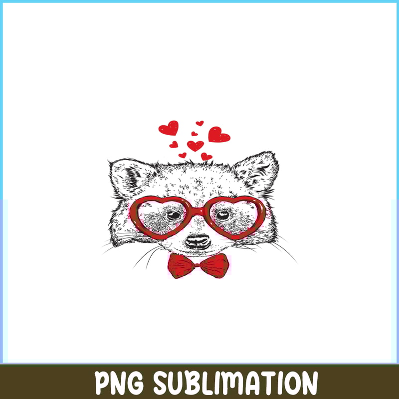 VLT21102348-Racoon Sunglasses PNG, Funny Valentine PNG, Valentine Holidays PNG.png