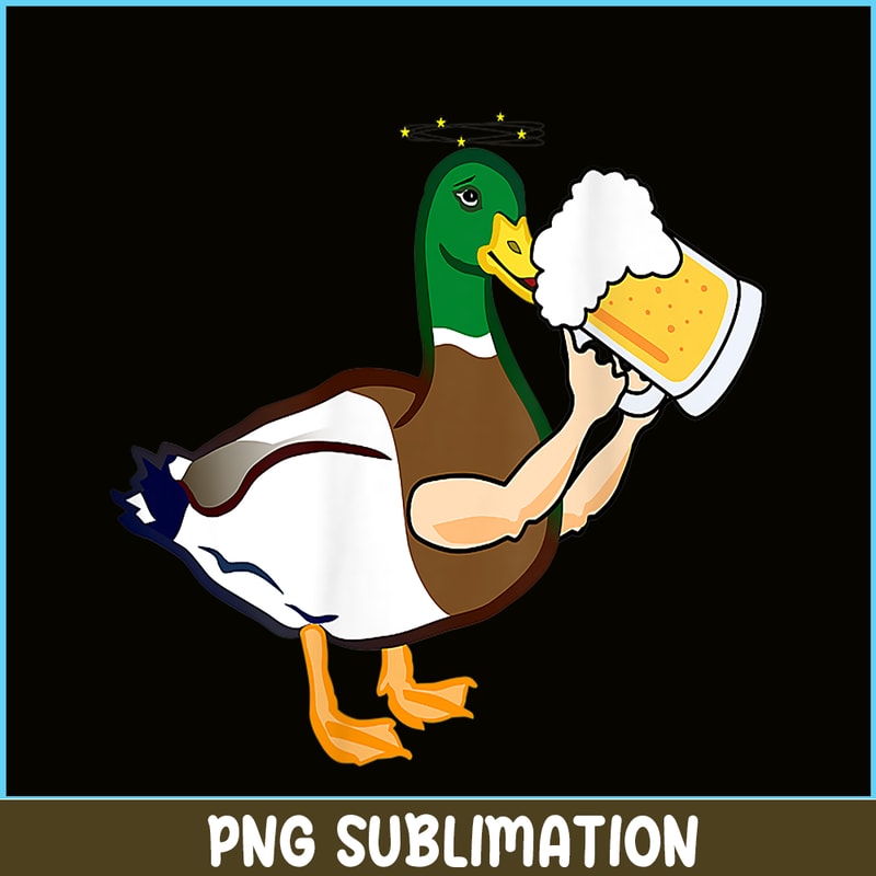 BEER28102321-Drunken Duck With Beer PNG Beer Lover PNG Beer Party PNG.png