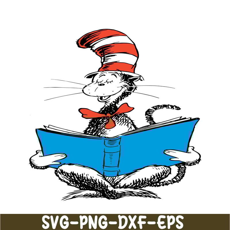 DS104122343-The Reading Cat SVG, Dr Seuss SVG, Cat in the Hat SVG DS104122343.png