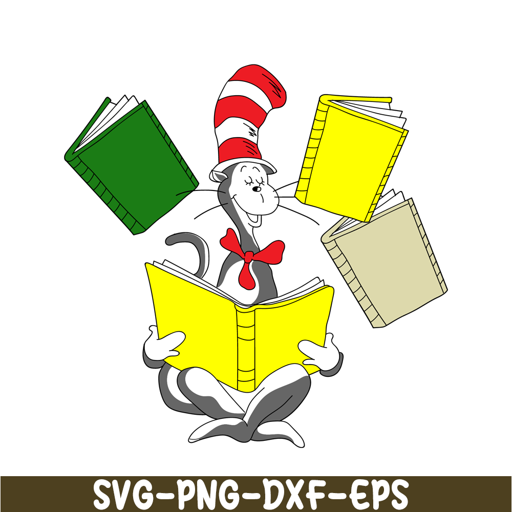 DS205122362-The Cat Reading Books SVG, Dr Seuss SVG, Cat In The Hat SVG DS205122362.png