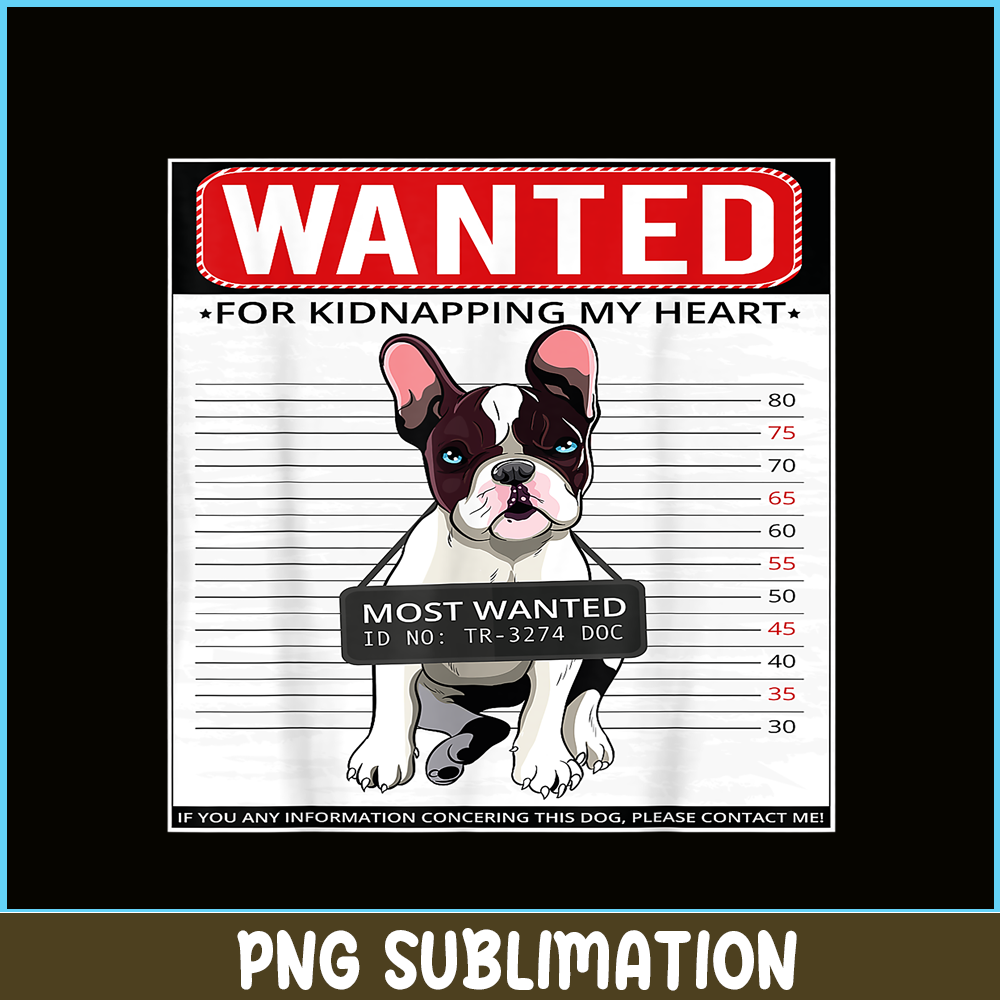 HL16102343-French Bulldog Wanted PNG, French Dog Artwork PNG, Bulldog Mascot PNG.png