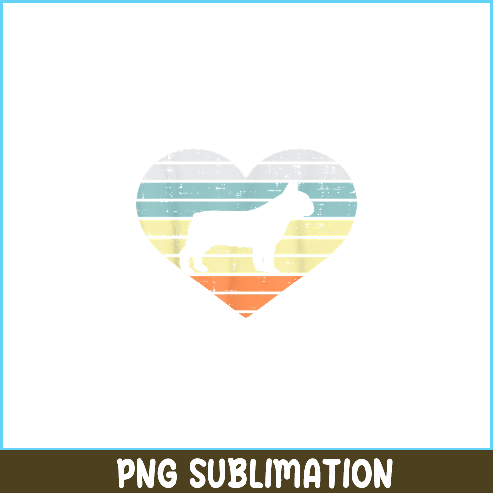 HL16102366-French Bulldog Heart Sunset Retro PNG, Frenchie Dog Lover PNG, French Dog Artwork PNG.png