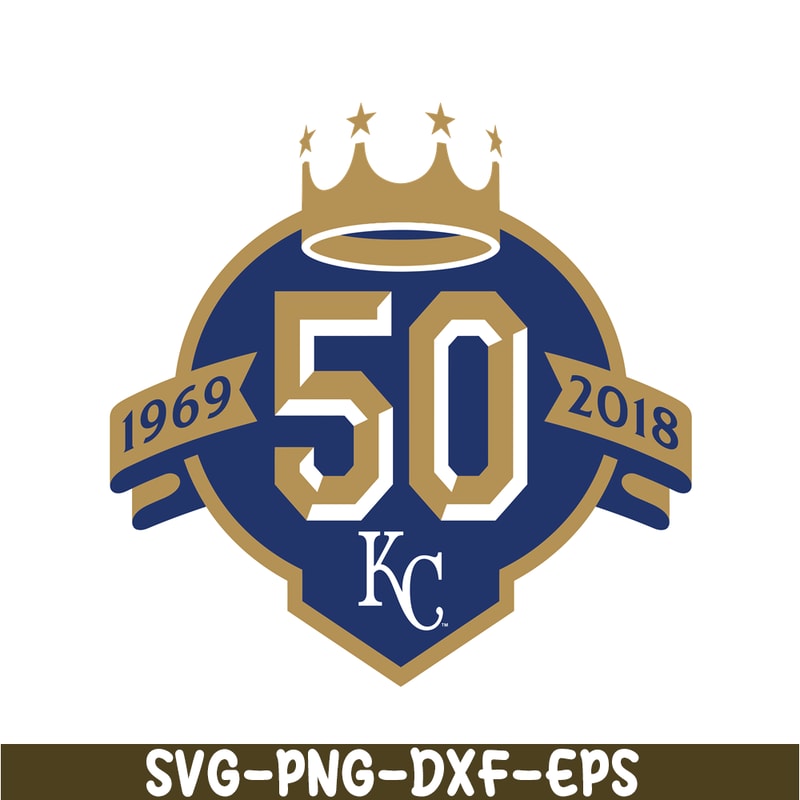 MLB01122394-KC Royals Black 50 Years Logo SVG, Major League Baseball SVG, MLB Lovers SVG MLB01122394.png