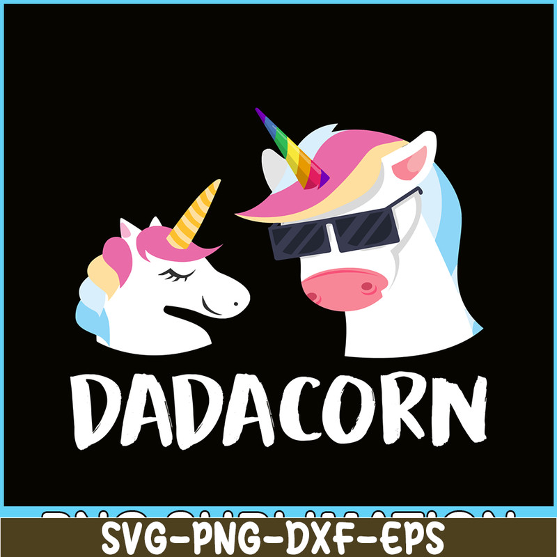 PNG14102357-Dadacorn Unicorn Dad And Baby Fathers Day T-Shirt Classic T-Shirt Png.png