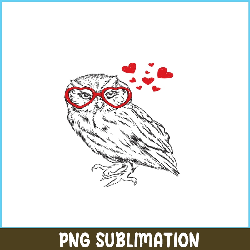 VLT21102341-Owl With Sunglasses PNG, Funny Valentine PNG, Valentine Holidays PNG.png