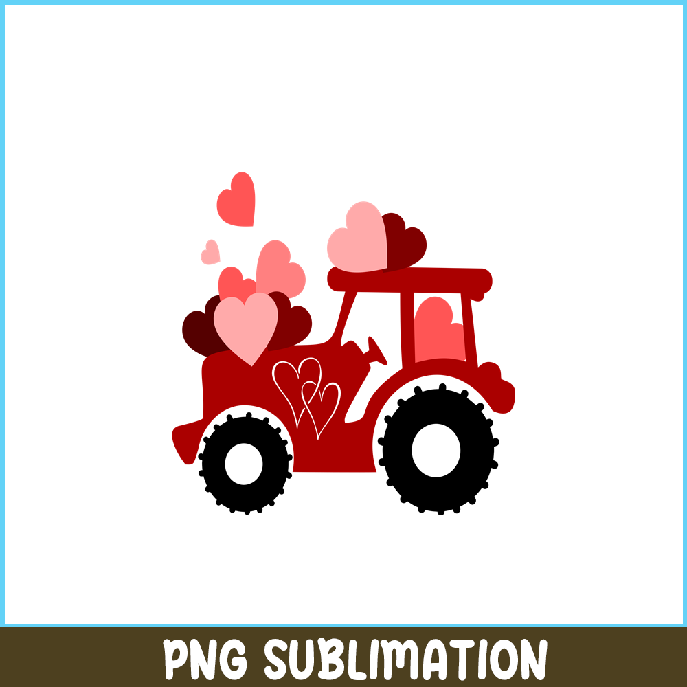 VLT21102374-Hearts Truck PNG, Sweet Valentine PNG, Valentine Holidays PNG.png