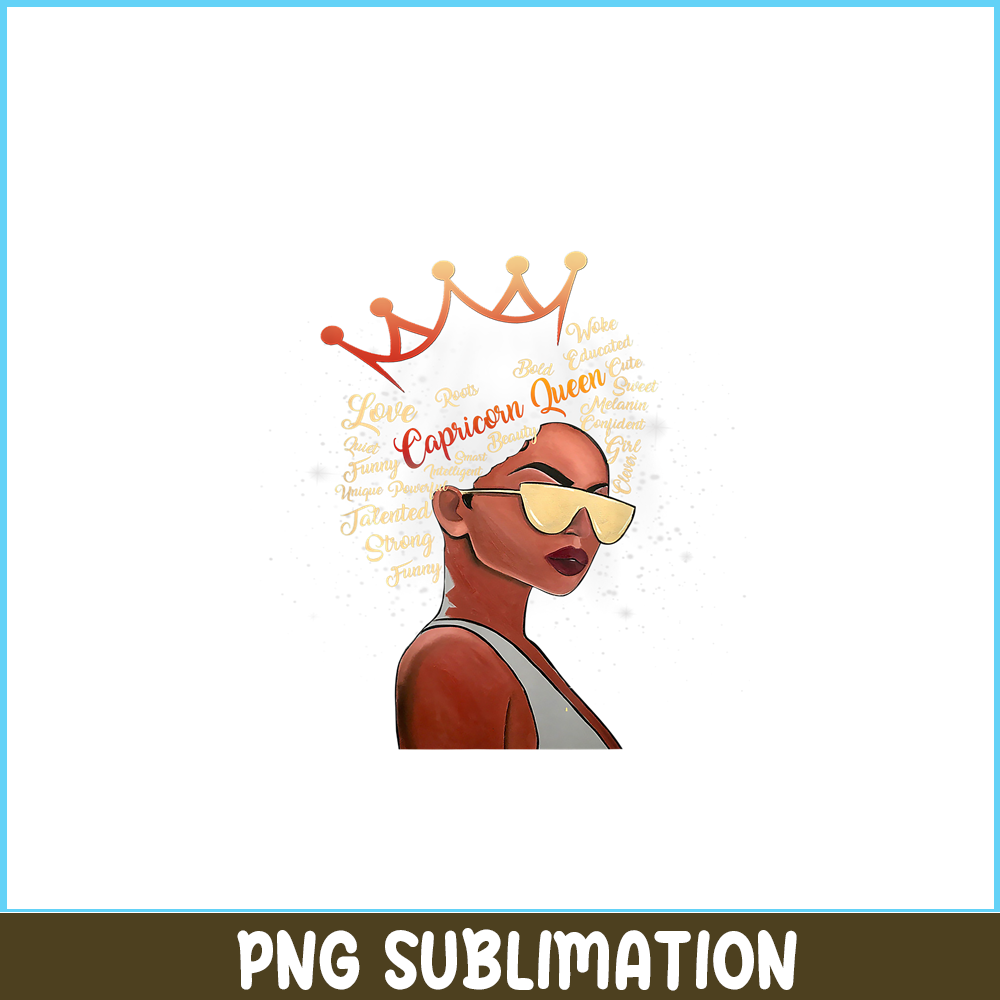 CPB28102329-Capricorn Queen PNG Strong Smart Afro Melanin PNG Black Women PNG.png
