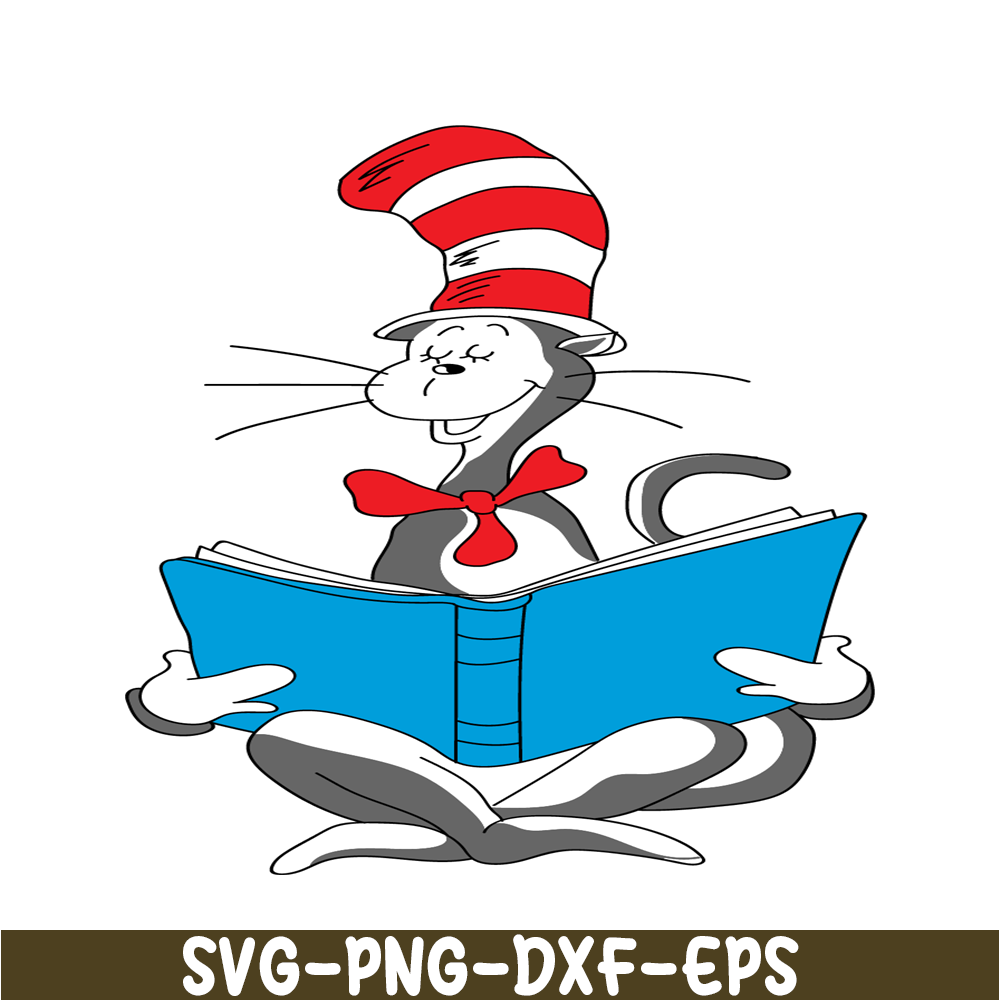 DS205122361-The Reading Cat SVG, Dr Seuss SVG, Cat In The Hat SVG DS205122361.png