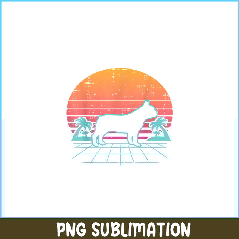 HL161023108-French Bulldog Vaporwave Aesthetic PNG, Frenchie Dog Lover PNG, French Dog Artwork PNG.png
