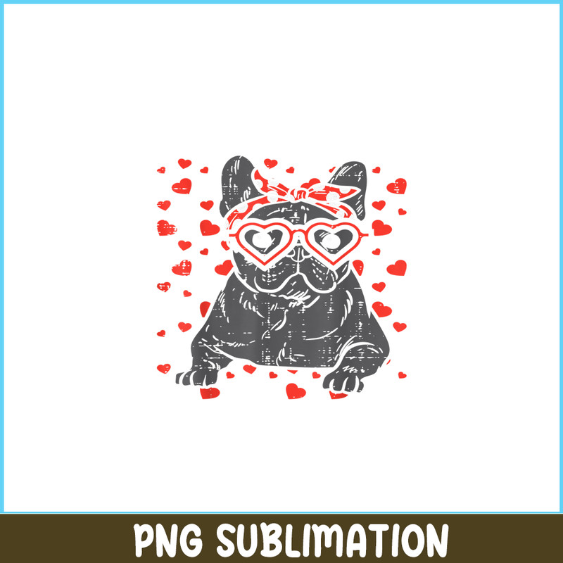 HL16102364-French Bulldog Heart Glasses Valentine Day PNG, Frenchie Dog PNG, French Bulldog Graphic PNG.png
