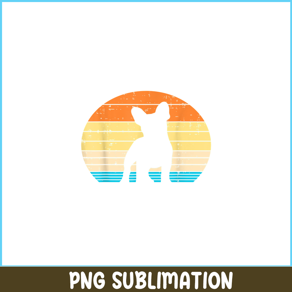 HL16102392-French Bulldog Sunset Retro PNG, Frenchie Dog Lover PNG, French Dog Artwork PNG.png