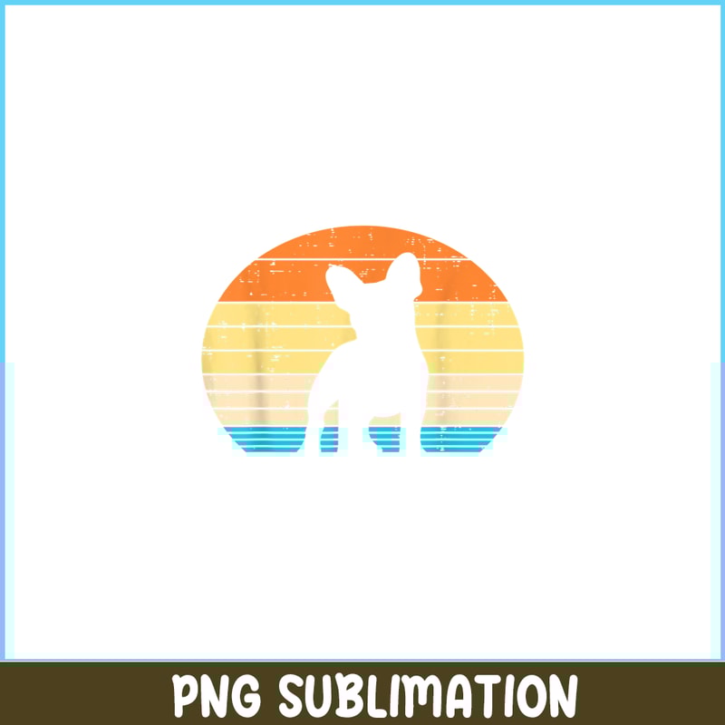 HL16102392-French Bulldog Sunset Retro PNG, Frenchie Dog Lover PNG, French Dog Artwork PNG.png