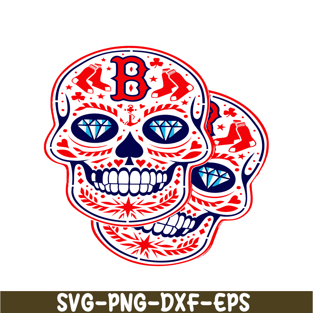 MLB30112348-Boston Red Sox Double Skulls SVG PNG DXF EPS AI, Major League Baseball SVG, MLB Lovers SVG MLB30112348.png