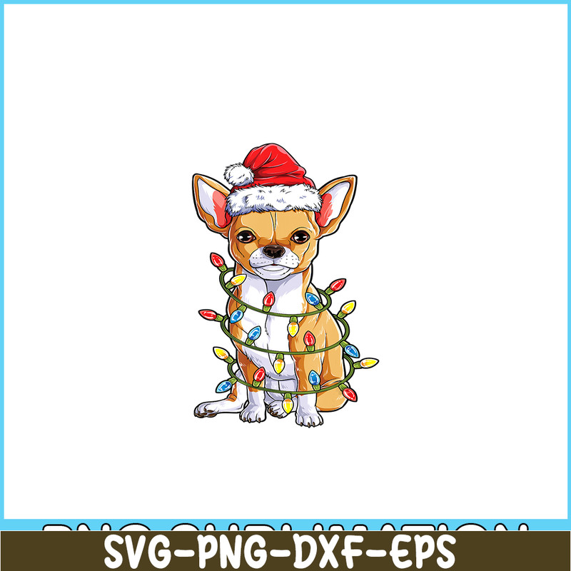 PNG141023130-Chihuahua Santa Christmas Tree Lights Xmas Gifts Boys Kids T-Shirt Png.png