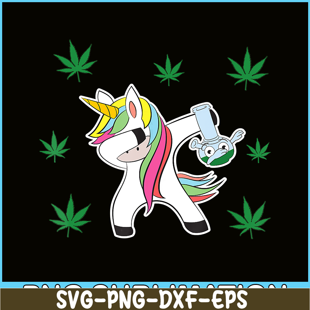 PNG14102339-420 Dabbing Unicorn Bong Shirt Cannabis Weed Pot Gift Women Png.png