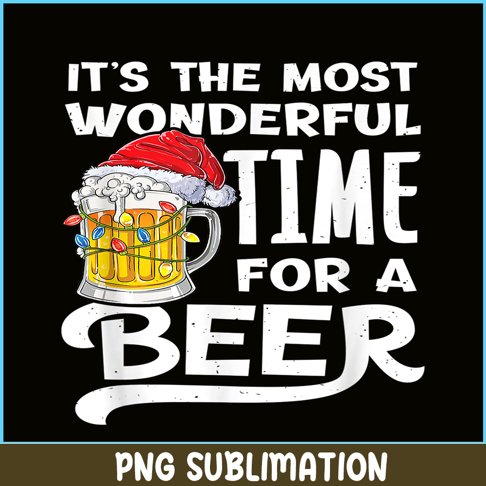BEER28102350-The Most Wonderful Time For A Beer Beer Christmas Beer PNG Beer Santa PNG.png
