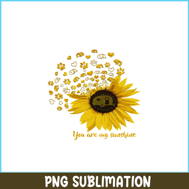 CAMP07112354-Sunflower PNG You Are My Sunshine PNG Camper VaN In Sunflower PNG.png
