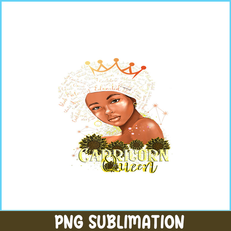 CPB28102301-Capricorn Queen PNG Strong Smart Afro Melanin PNG Gift For Black Women PNG.png
