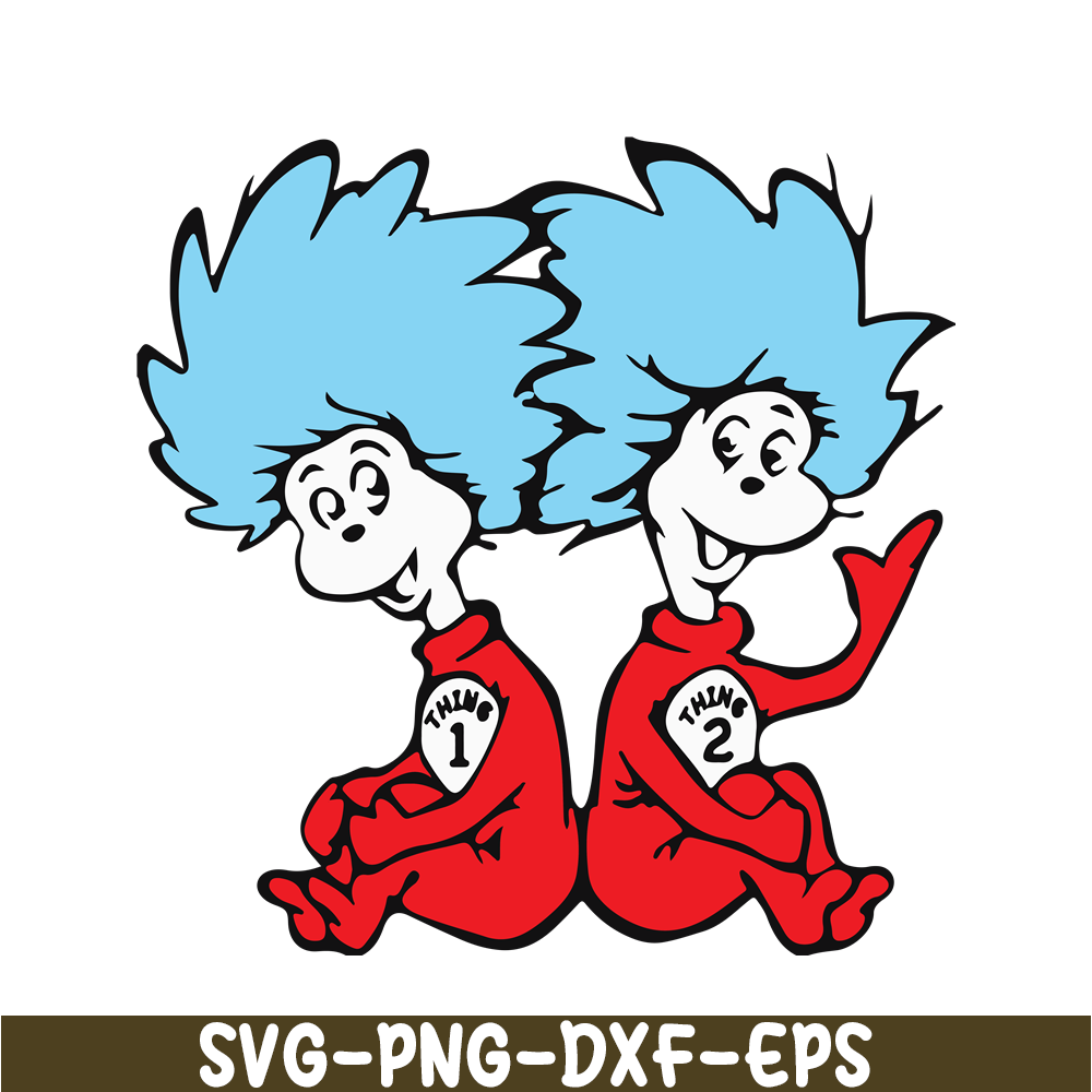 DS104122330-Thing One and Thing Two Characters SVG, Dr Seuss SVG, Cat in the Hat SVG DS104122330.png