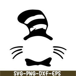 black cat with the black hat monogram svg, dr seuss svg, cat in the hat svg ds105122309