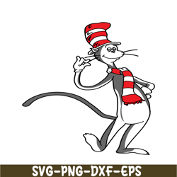 happy cat with the scarf svg, dr seuss svg, cat in the hat svg ds205122392