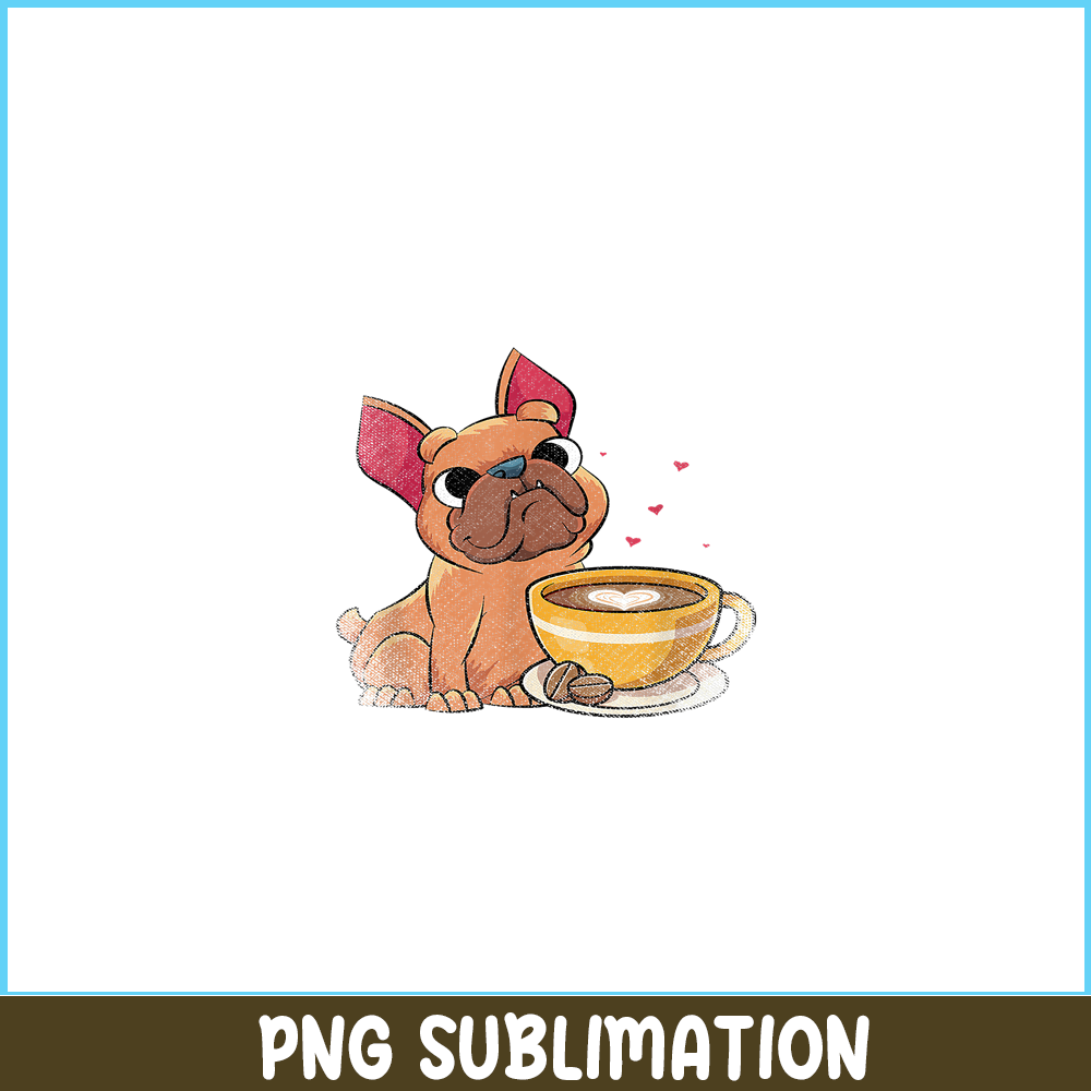 HL161023119-Frenchie Cute Dog Lover Barista Coffee PNG, Frenchie Dog Lover PNG, French Dog Artwork PNG.png