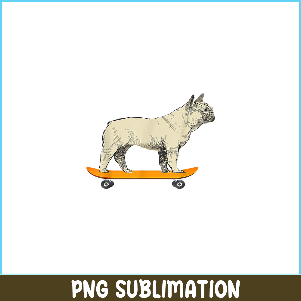 HL161023151-Funny French Bulldog On Skateboard PNG, French Bulldog PNG, French Dog Artwork PNG.png