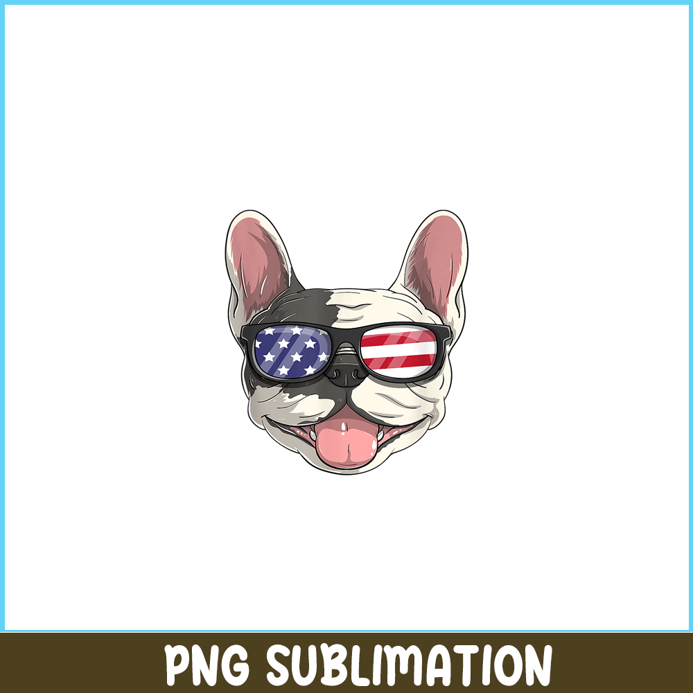HL16102348-French Bulldog Dog USA PNG, French Dog Artwork PNG, Bulldog Mascot PNG.png