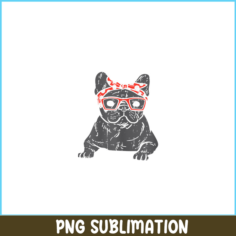 HL16102379-French Bulldog Polka Dot Headband PNG, Frenchie Dog Lover PNG, French Dog Artwork PNG.png