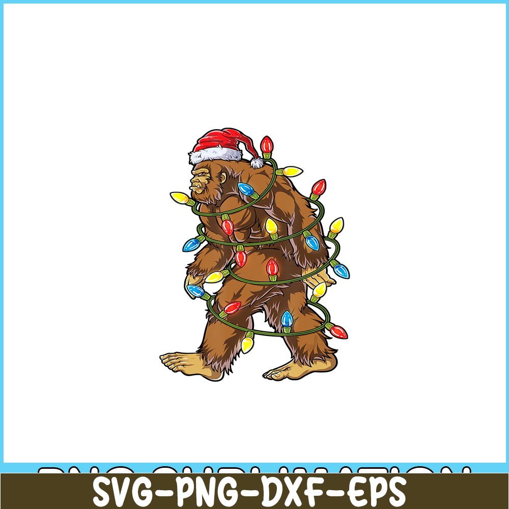PNG14102399-Bigfoot Santa Christmas Tree Lights Xmas Boys Men Sasquatch T-Shirt Png.png
