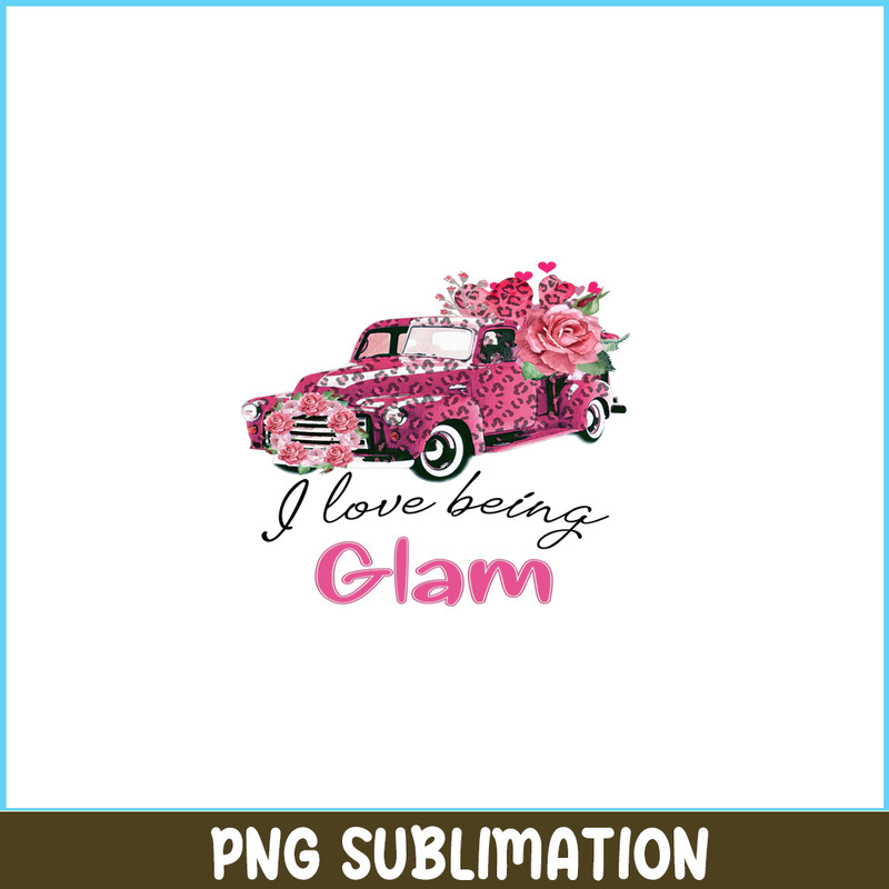 VLT19102347-I Love Being Glam PNG, Pink Valentine PNG, Valentine Holidays PNG.png