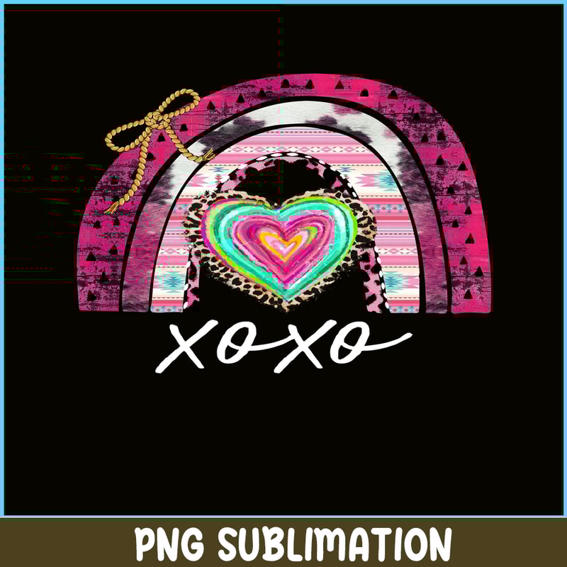 VLT21102393-Rainbow XOXO PNG, Sweet Valentine PNG, Valentine Holidays PNG.png