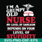 FN000273-Im a grumpy old nurse my level of sarcasm depends on your level of stupidity svg, png, dxf, eps file FN000273.jpg