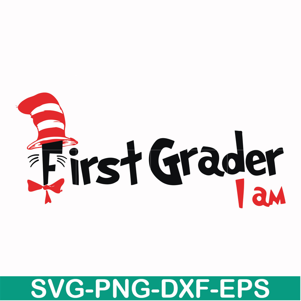 DR00068-First grader I am svg, png, dxf, eps file DR00068.jpg