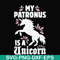 FN000569-My patronus is a Unicorn svg, png, dxf, eps file FN000569.jpg