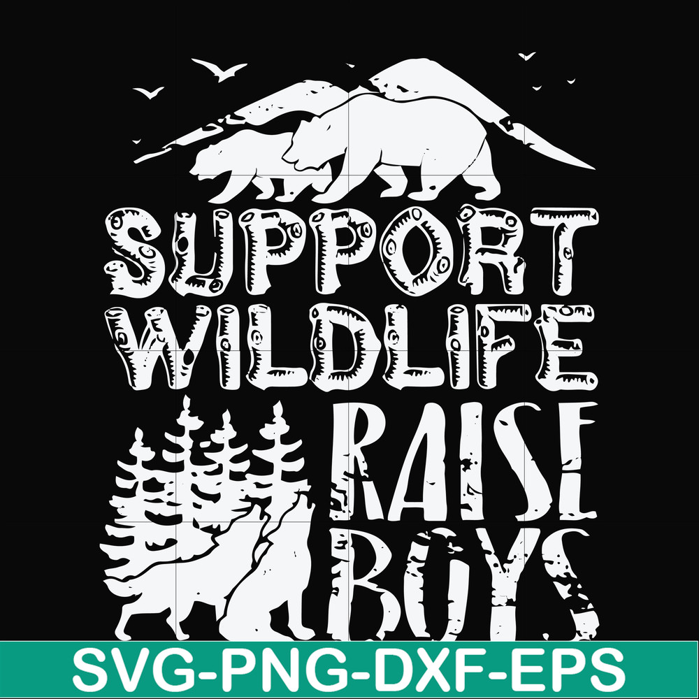 FN000672-Support wildlife raise boys svg, png, dxf, eps file FN000672.jpg