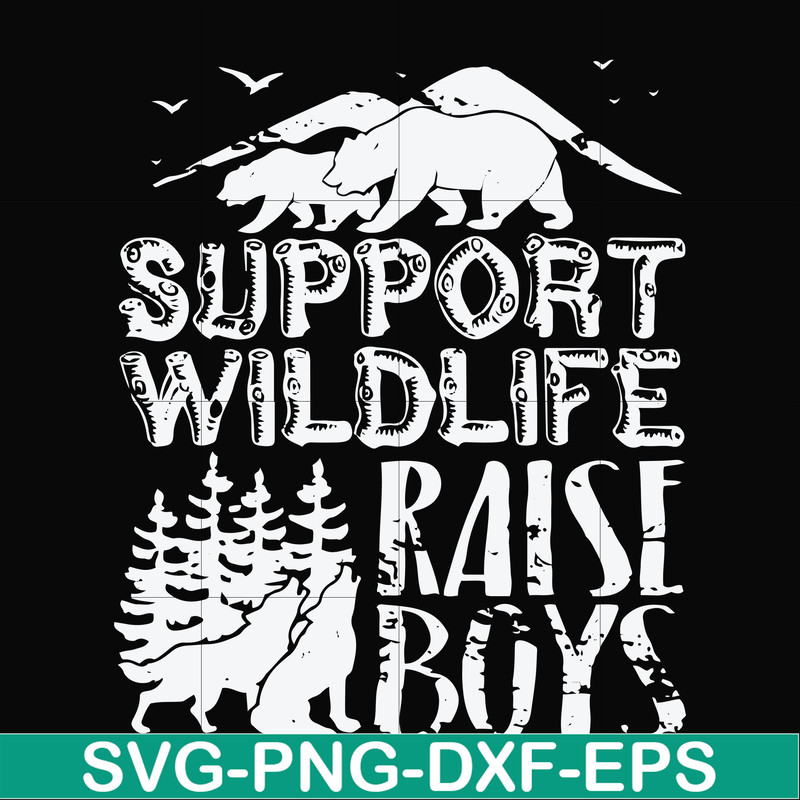 FN000672-Support wildlife raise boys svg, png, dxf, eps file FN000672.jpg
