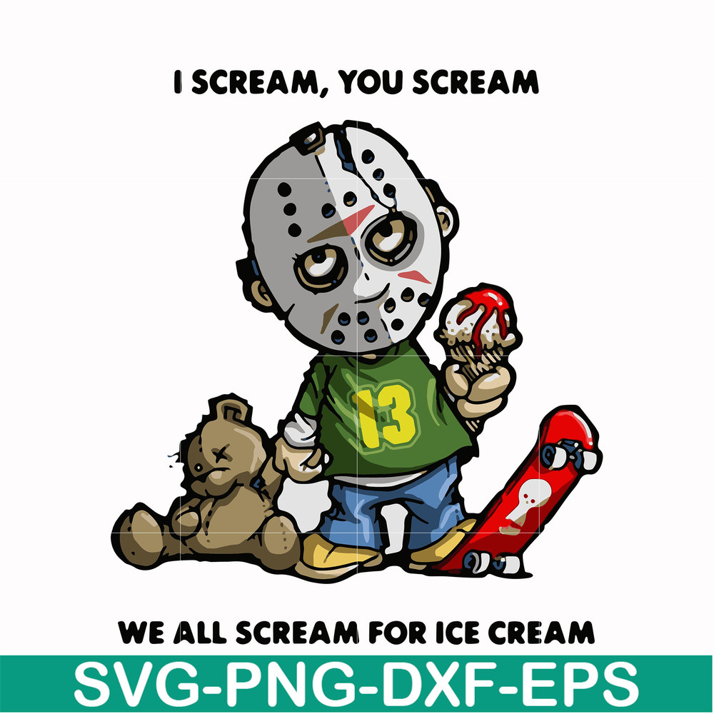 HLW0145-i scream, you scream we all scream for ice cream svg, png, dxf, eps digital file HLW0145.jpg