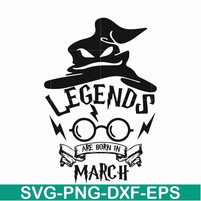HRPT00025-Legends are born in March svg, png, dxf, eps file HRPT00025.jpg